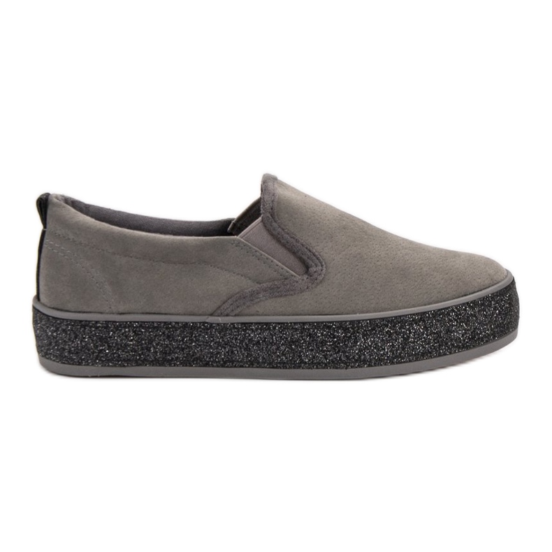SHELOVET Slipons à semelle pailletée gris SHELOVET Slipons à semelle pailletée gris