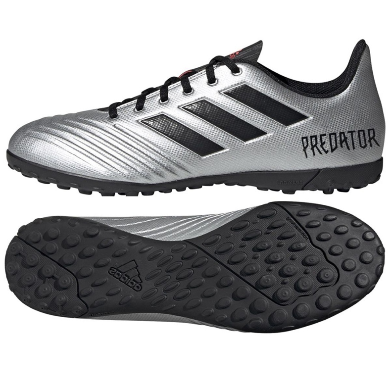Chaussures de foot Adidas Predator 19.4 Tf M F35634 multicolore argent