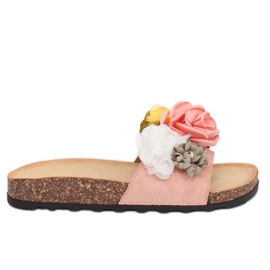Chaussons à fleurs rose 218-170 Rose Chaussons à fleurs rose 218-170 Rose