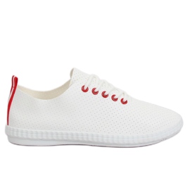 Baskets femme blanches et rouges B111-17 BLANC / ROUGE Baskets femme blanches et rouges B111-17 BLANC / ROUGE