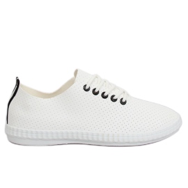 Baskets femme noires et blanches B111-17 BLANC / NOIR