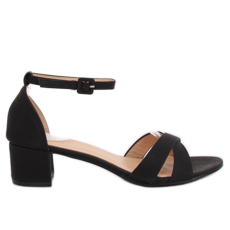 Sandales noires à talons bas YC892 Noir le noir