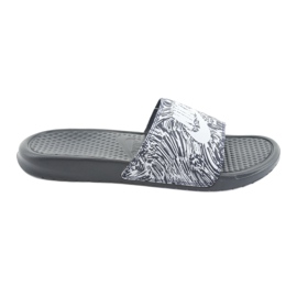 Claquette Nike Benassi Just Do It Print 631261-403 blanc bleu marine
