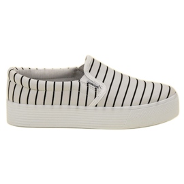 SHELOVET Slipons à rayures blanches SHELOVET Slipons à rayures blanches