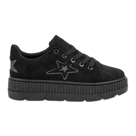 SHELOVET Creepers en daim noir