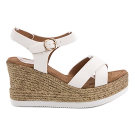 JESSY ROSS Sandales en daim blanches