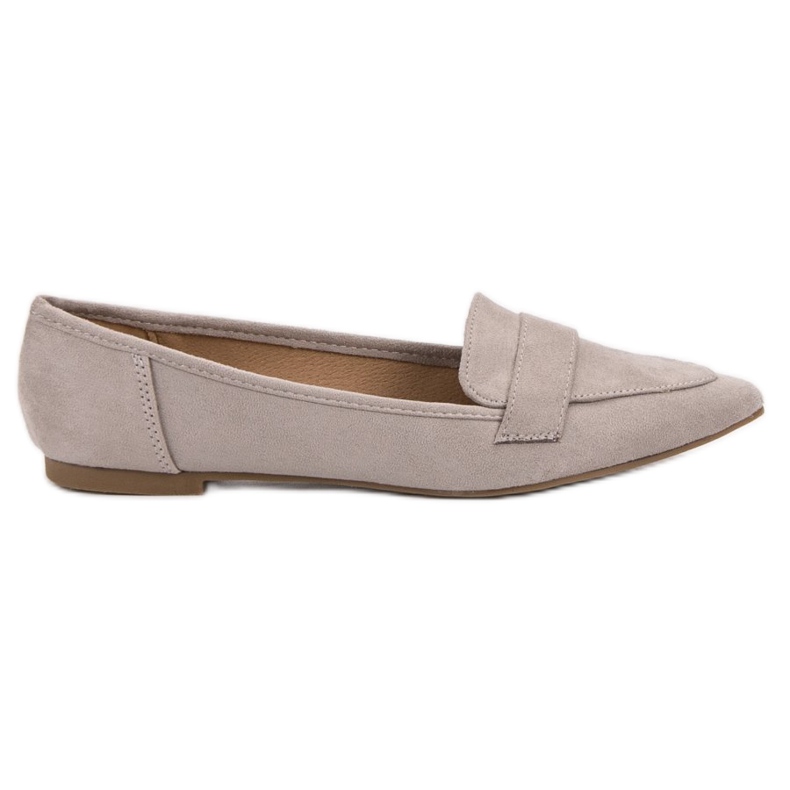 Super Me Ballerine En Daim En Spitz gris