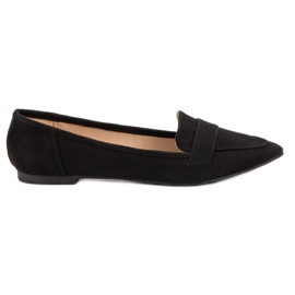 Super Me Ballerine En Daim En Spitz noir