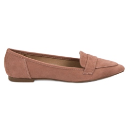 Super Me Ballerine En Daim En Spitz rose