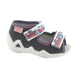 Bleus de Befado Children's 250p084 bleu marine / rouge avec une voiture gris
