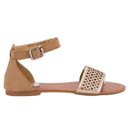 Evento Sandales ajourées brun jaune Evento Sandales ajourées brun jaune