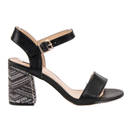 SDS Sandales à talon décoratif noir
