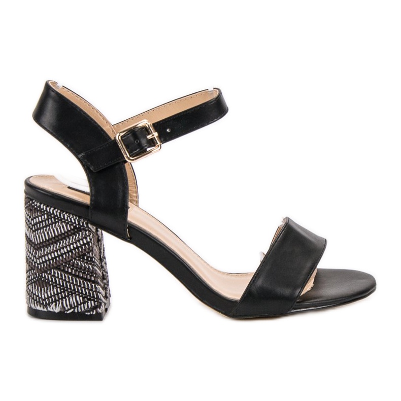 SDS Sandales à talon décoratif le noir