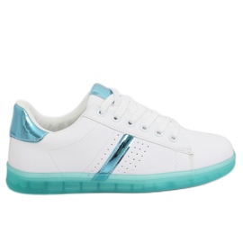 Baskets femme blanches et vertes 2B9XX923 BLANC / VERT
