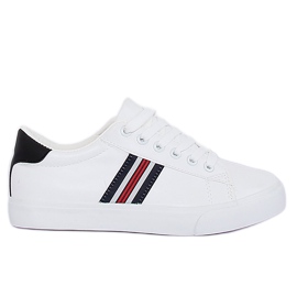 Baskets femme noires et blanches BL158P Blanc