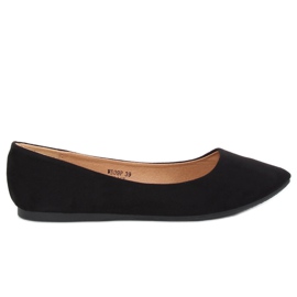 Ballerines amande noir orteils WD39P Noir