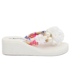 Blanc CK93P Semelles blanches en mousse multicolore