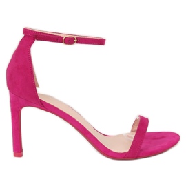 Sandales fuchsia sur talon haut NF-31P Fuchsia rose
