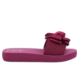Chaussons Violet FX-2A080 Fuchsia sur la semelle en mousse rose