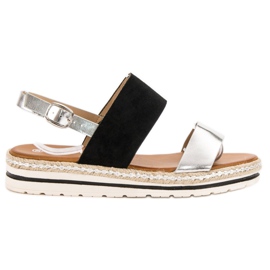 SHELOVET Sandales confortables le noir gris