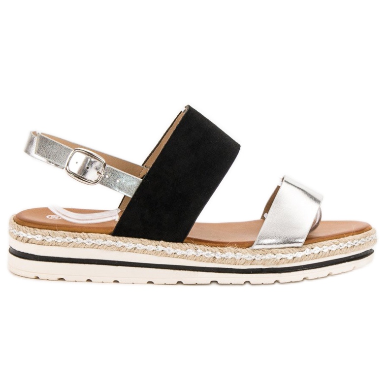 SHELOVET Sandales confortables le noir gris