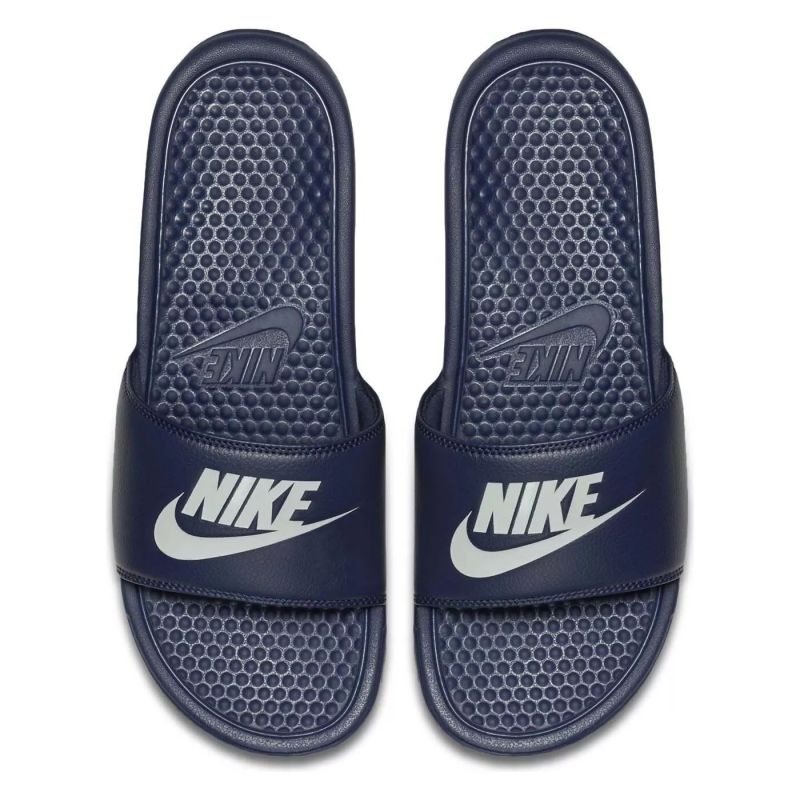 Claquettes Nike Sportswear Benassi Jdi M 343880 403 blanche bleu marin