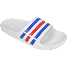 Chaussons Adidas Duramo Slide M U43664 blanc rouge bleu