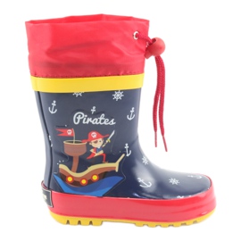 American Club Bottes de pluie pour enfants American Pirat rouge bleu marine