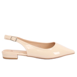 Ballerines beiges à talons ouverts LL-178 Beige