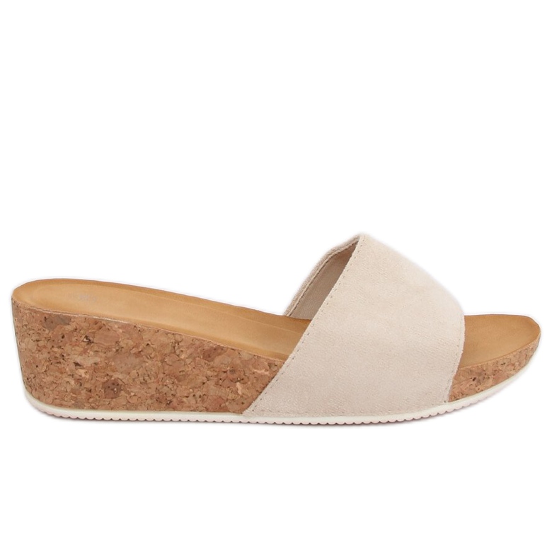 Beige G233 Chaussons compensés beiges rose