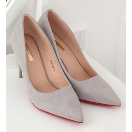 Escarpins sur un talon gris E22369 Grey II-GAT