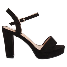 Noir HJ101 Sandales à plateforme noires