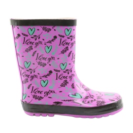 American Club bottes coeur américaines noir violet vert