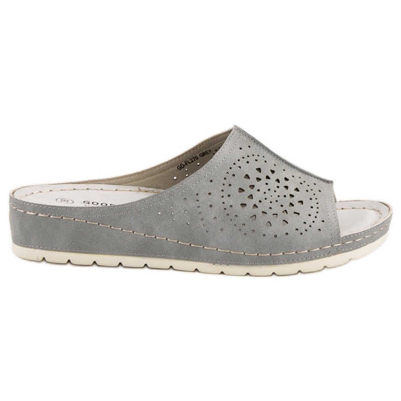 Chaussons femme Goodin gris ajourés
