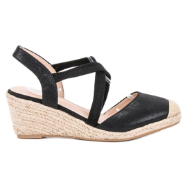 SHELOVET Espadrilles Compensées le noir