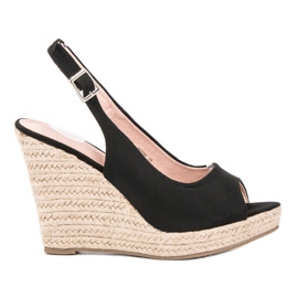 Renda Sandales en daim à la mode noir