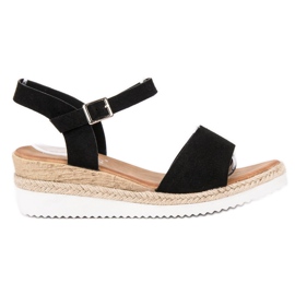 SDS Sandales noires à paillettes