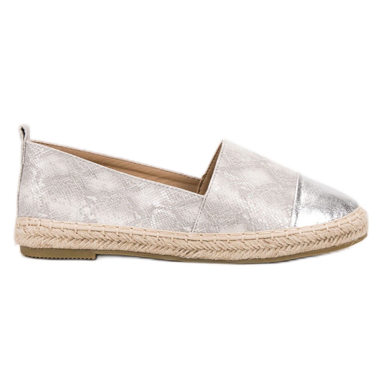 Bestelle Espadrilles argentées à imprimé animal gris Bestelle Espadrilles argentées à imprimé animal gris