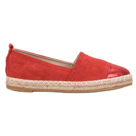 Forever Folie Espadrilles en daim rouge
