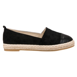 Forever Folie Espadrilles en daim noir