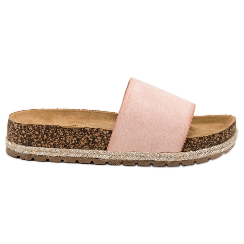 Bestelle Pantoufles classiques en daim rose