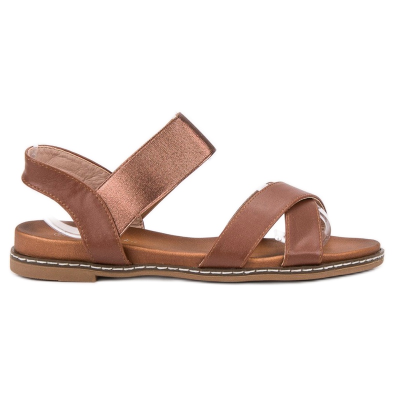 Mannika Sandales marron avec élastique brun Mannika Sandales marron avec élastique brun
