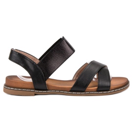 Mannika Sandales noires avec une gomme le noir