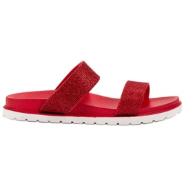 Bello Star Pantoufles Brillantes rouge