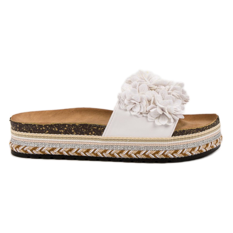 Sergio Todzi Pantoufles Avec Des Fleurs blanche