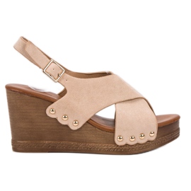 SHELOVET Sandales en daim brun