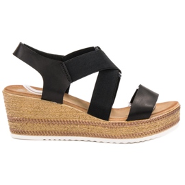 Flyfor Sandales à enfiler légères noir