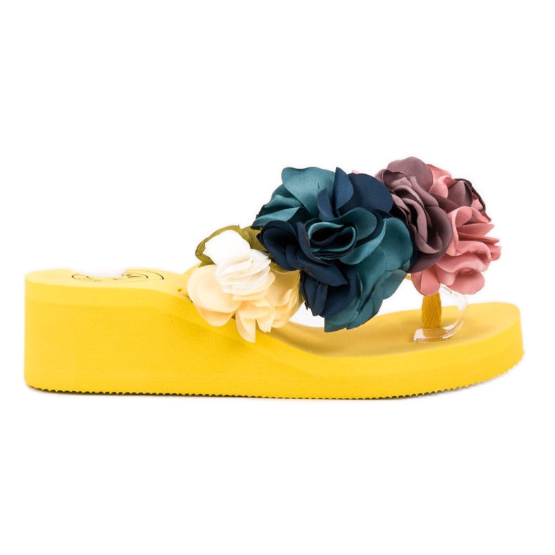 Fama Tongs compensées en mousse jaune