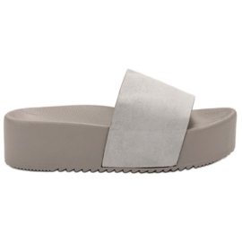 Ideal Shoes Pantoufles Sur La Plateforme gris