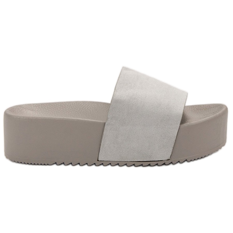 Ideal Shoes Pantoufles Sur La Plateforme gris